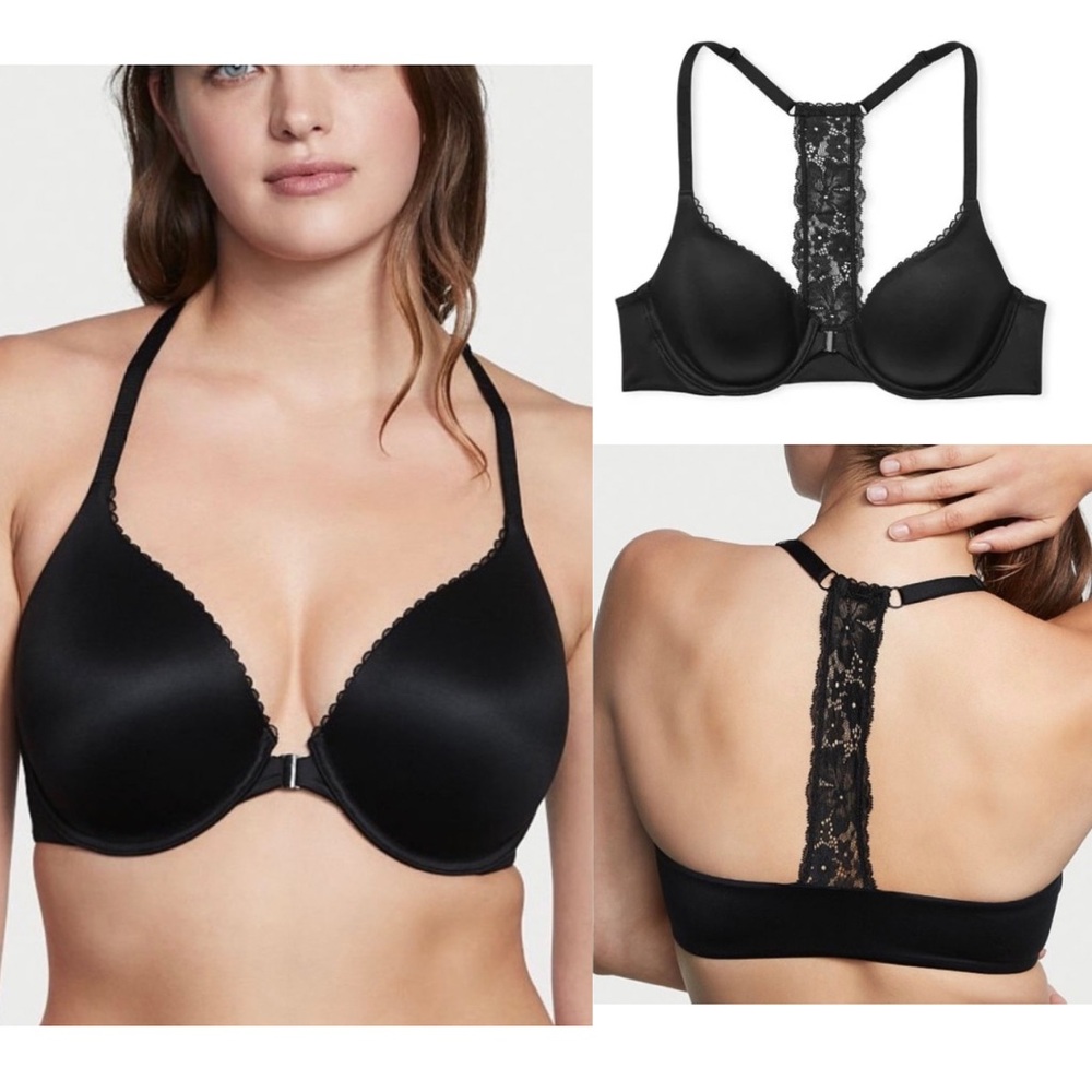 Victoria’s Secret Elegant Black Lace Racerback Bra 38D